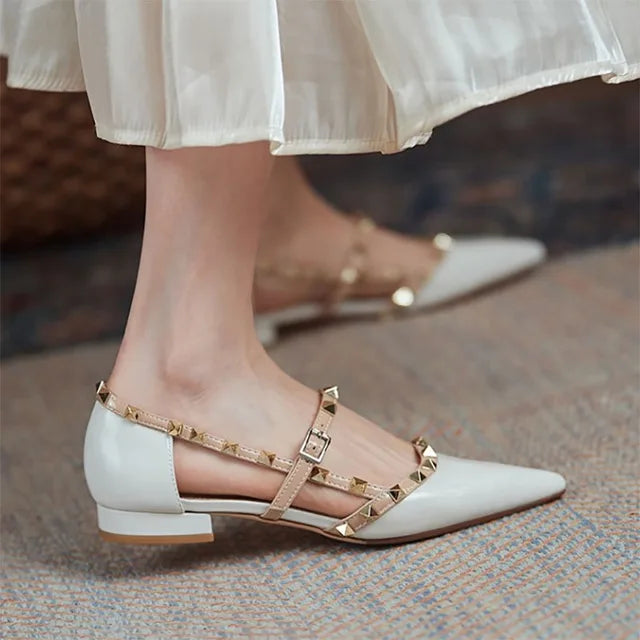 Chaussures Femme bout pointu Cloutés à Rivets – Élégance Été