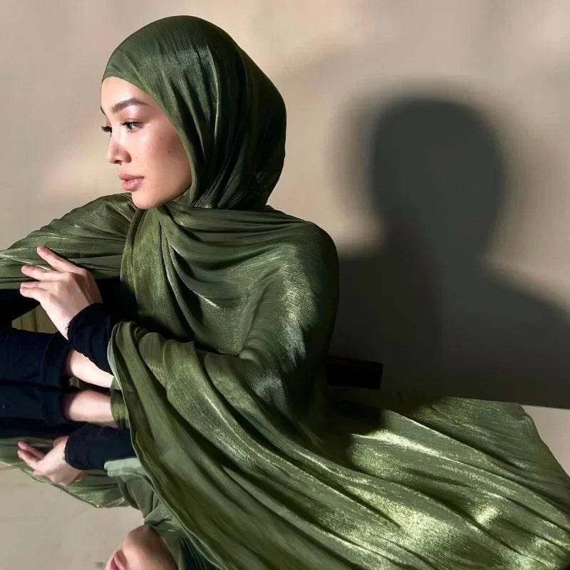 Hijab en Soie Médine Brillant – Satiné Élégant | Nura Chic - nura-chic