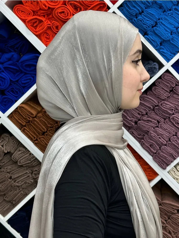 Hijab en Soie Médine Brillant – Satiné Élégant | Nura Chic - nura-chic