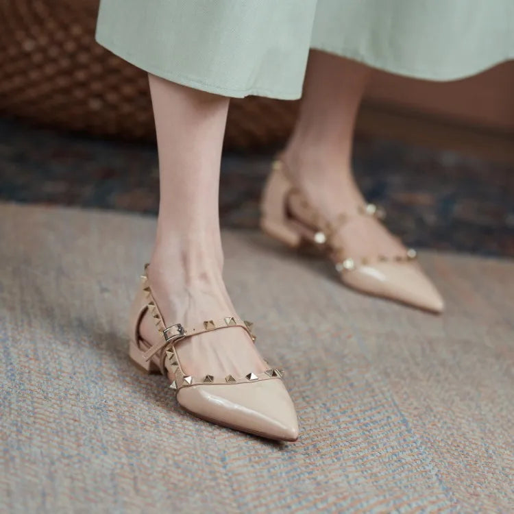 Chaussures Femme bout pointu Cloutés à Rivets – Élégance Été